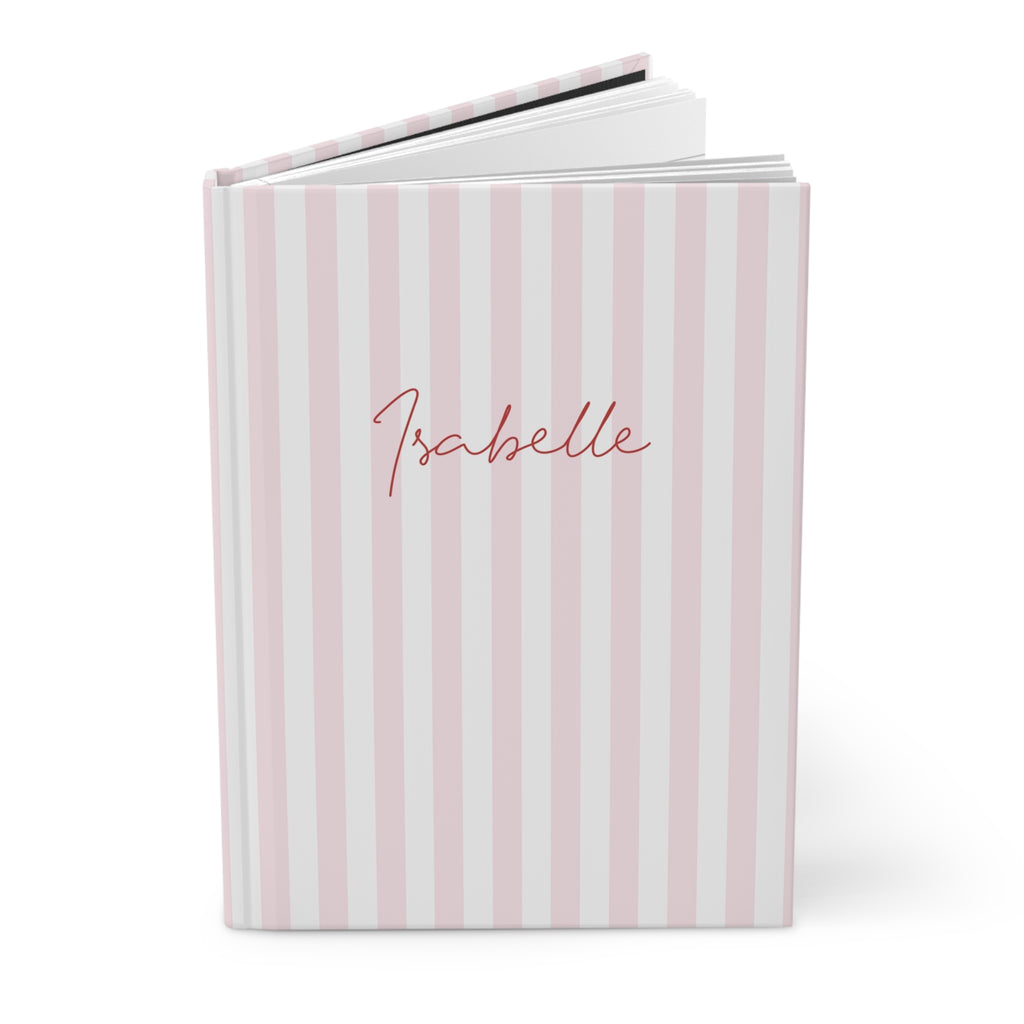 Striped Name Notebook A5 Pink