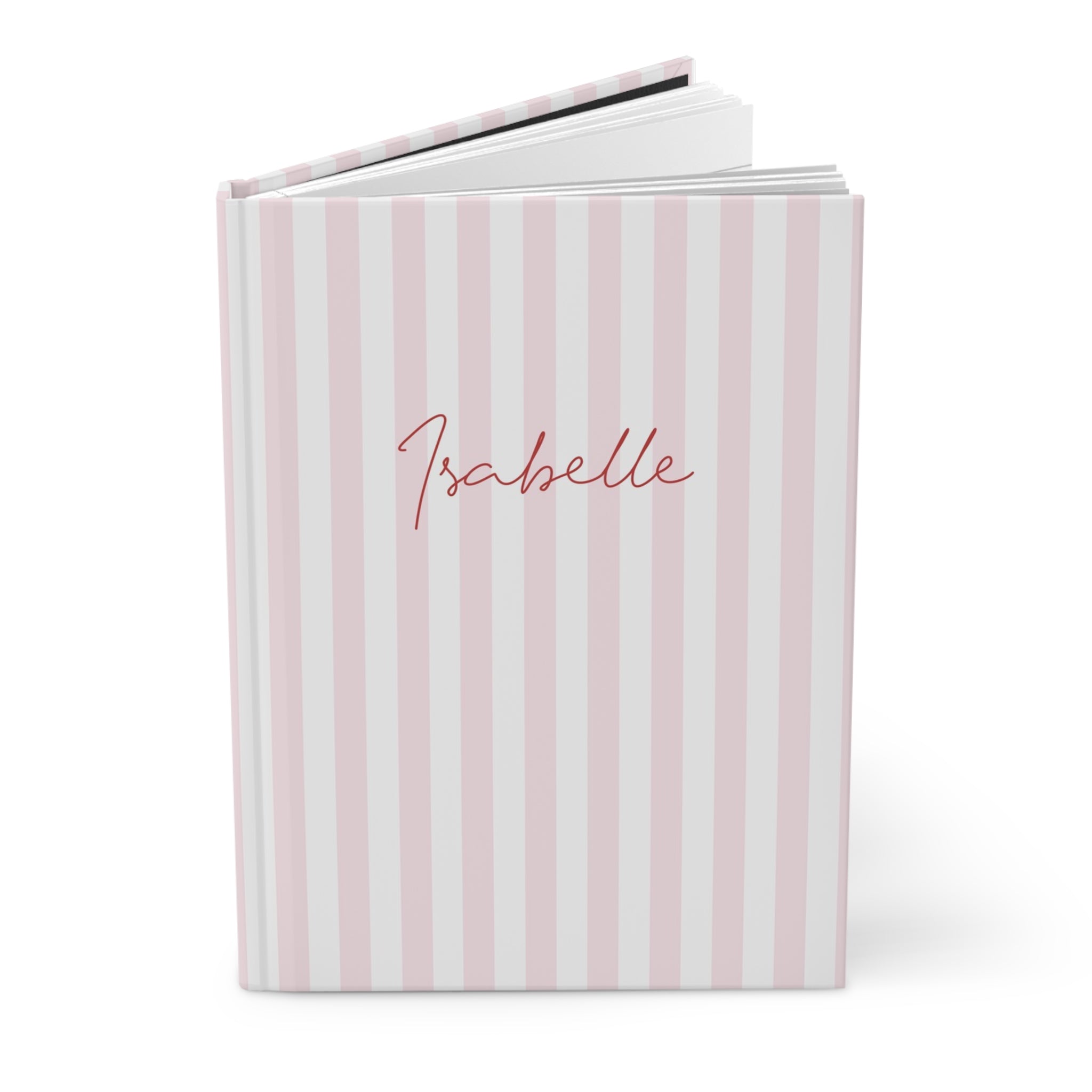 Striped Name Notebook A5 Pink