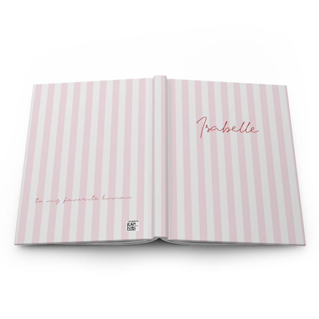 Striped Name Notebook A5 Pink