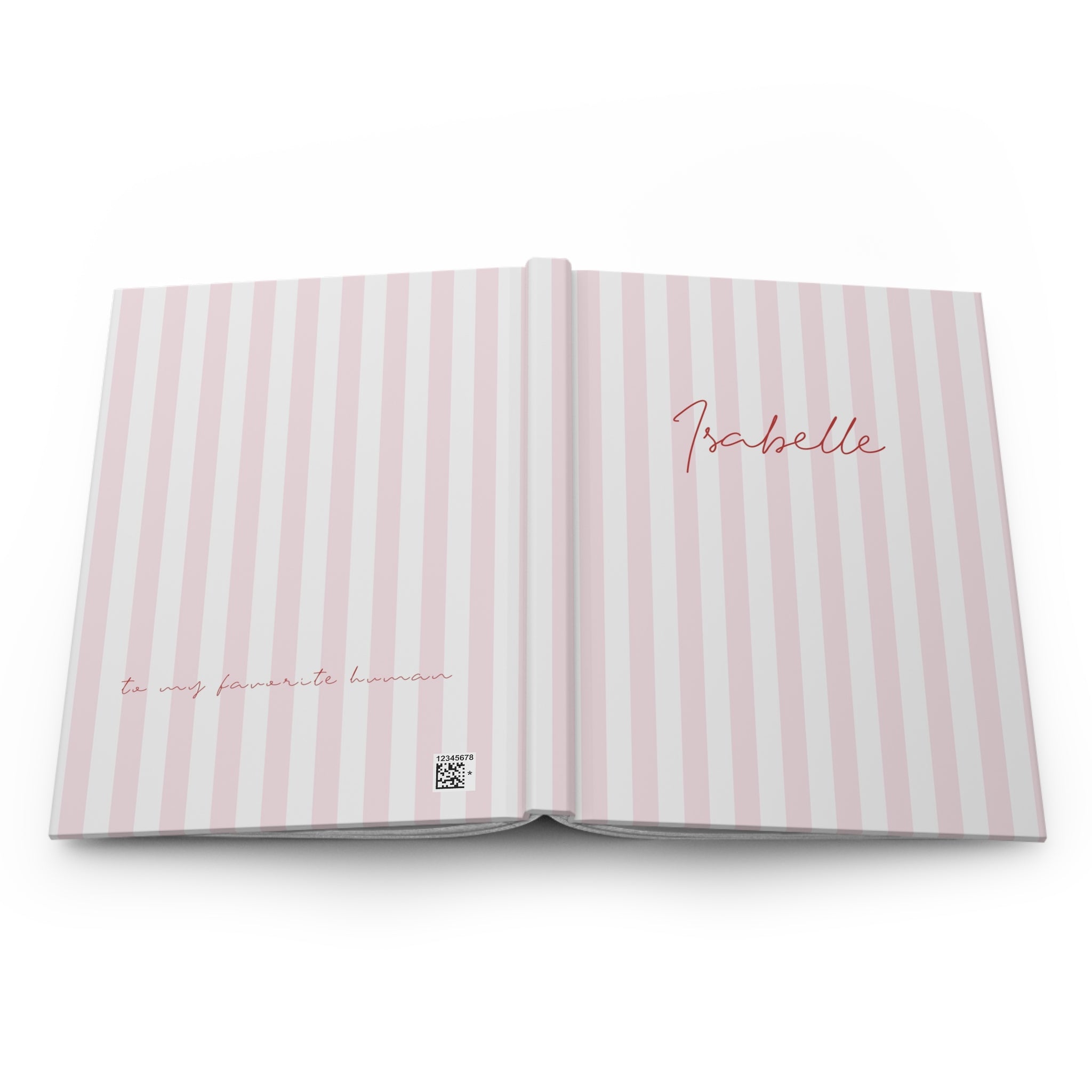 Striped Name Notebook A5 Pink