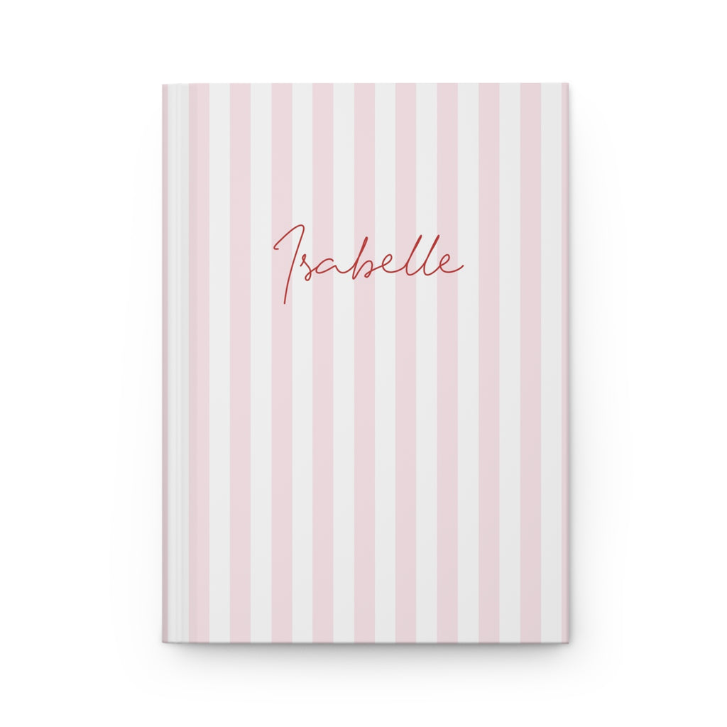 Striped Name Notebook A5 Pink