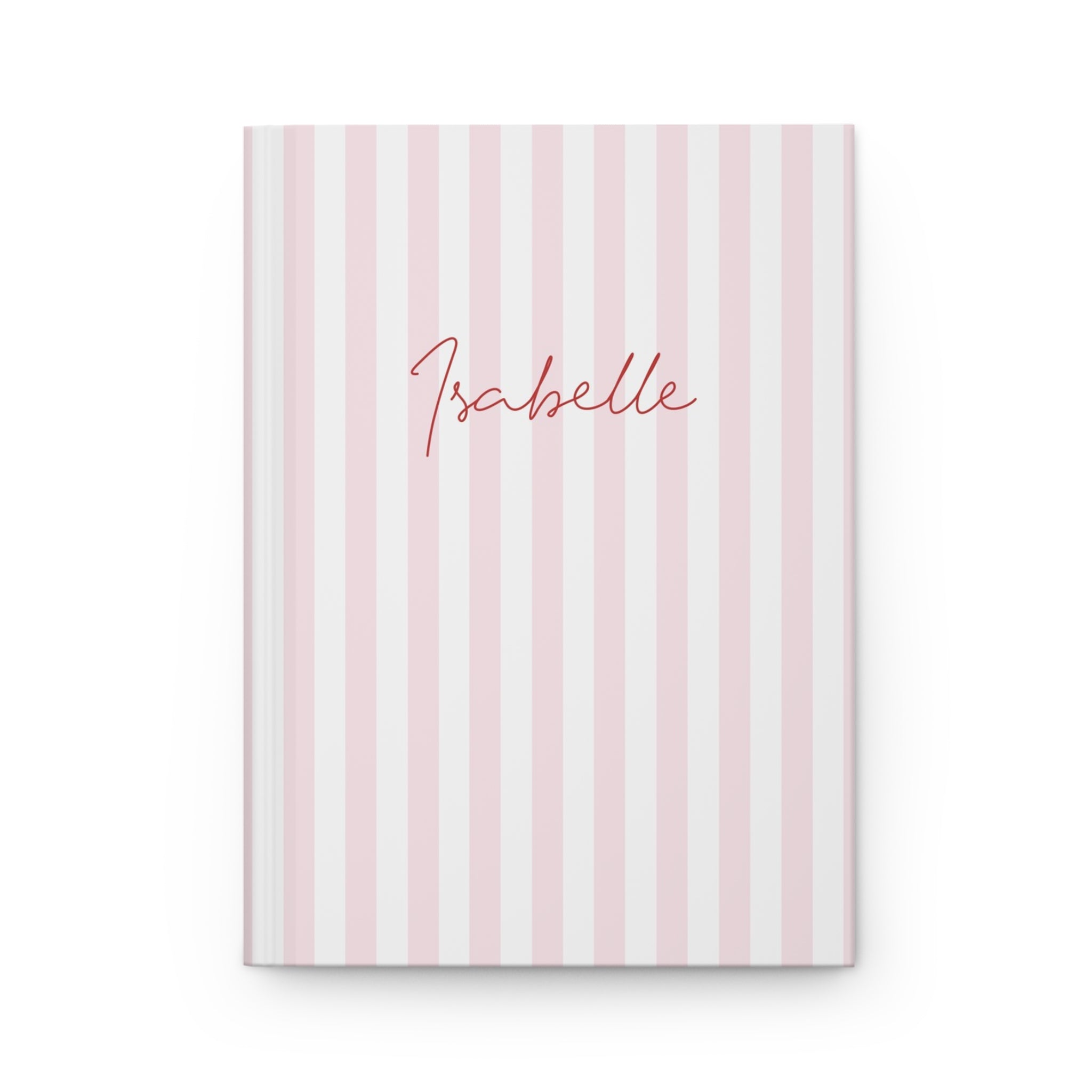 Striped Name Notebook A5 Pink