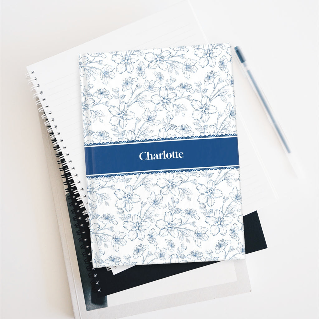 Blue Toile Personalized Journal