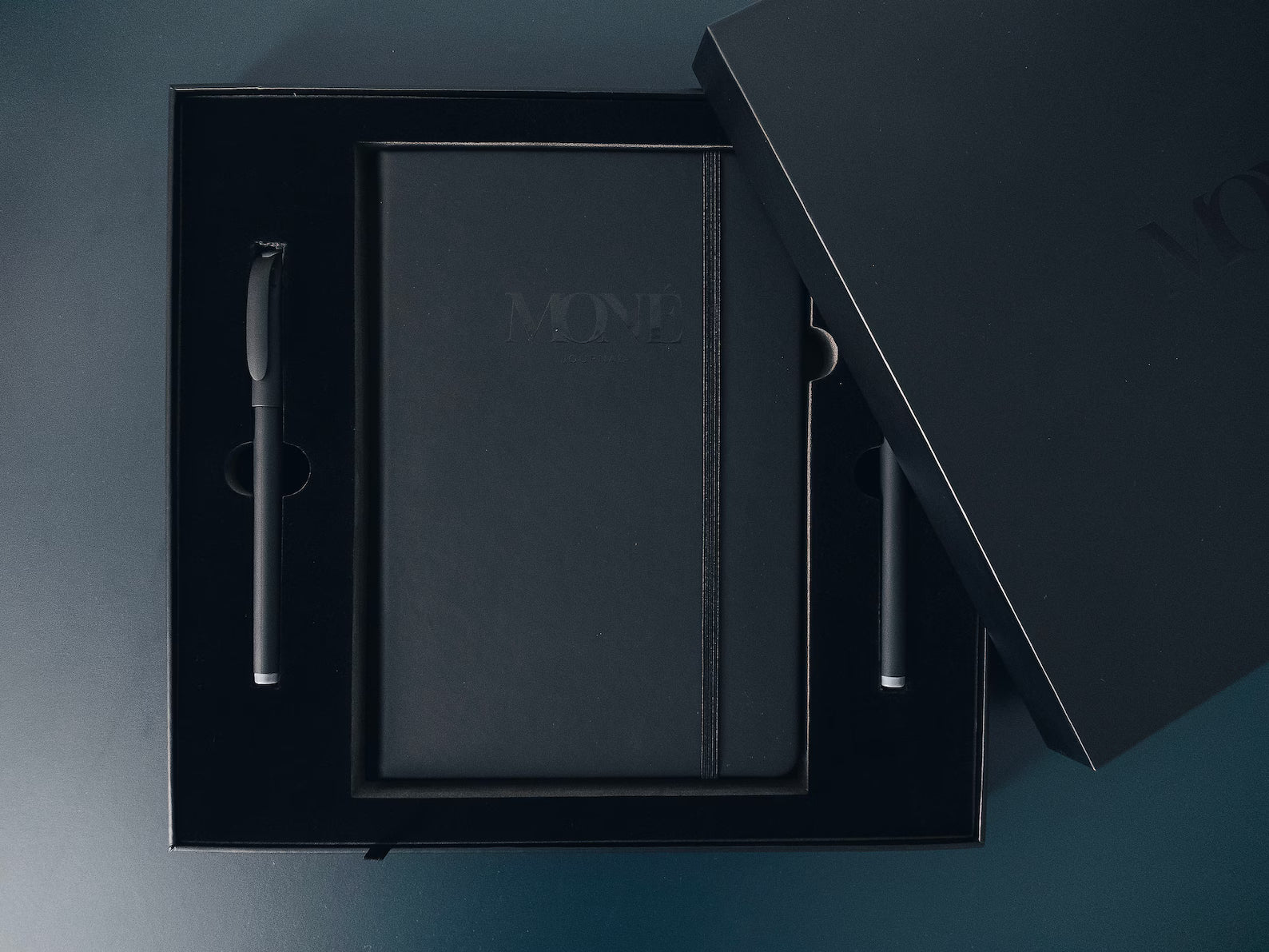 Black A5 Journal Gift Set with Gold & Silver Pen