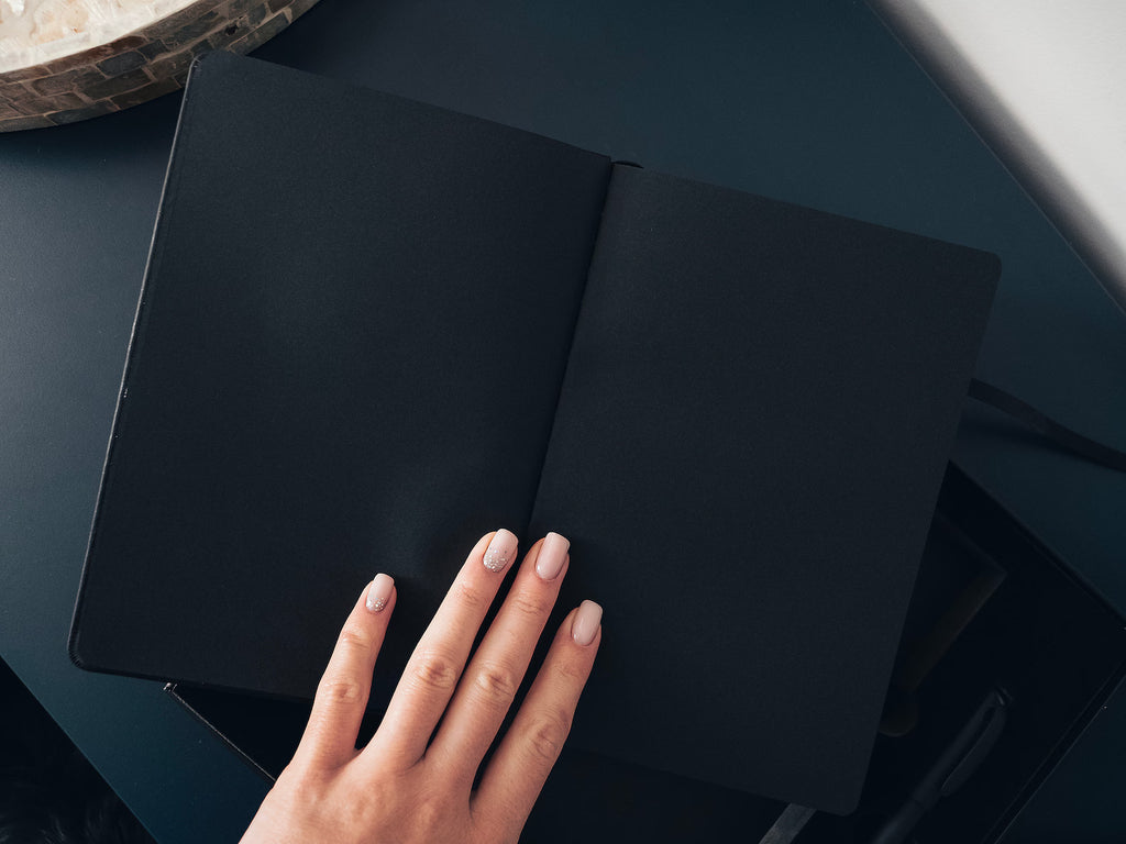 Black A5 Journal Gift Set with Gold & Silver Pen
