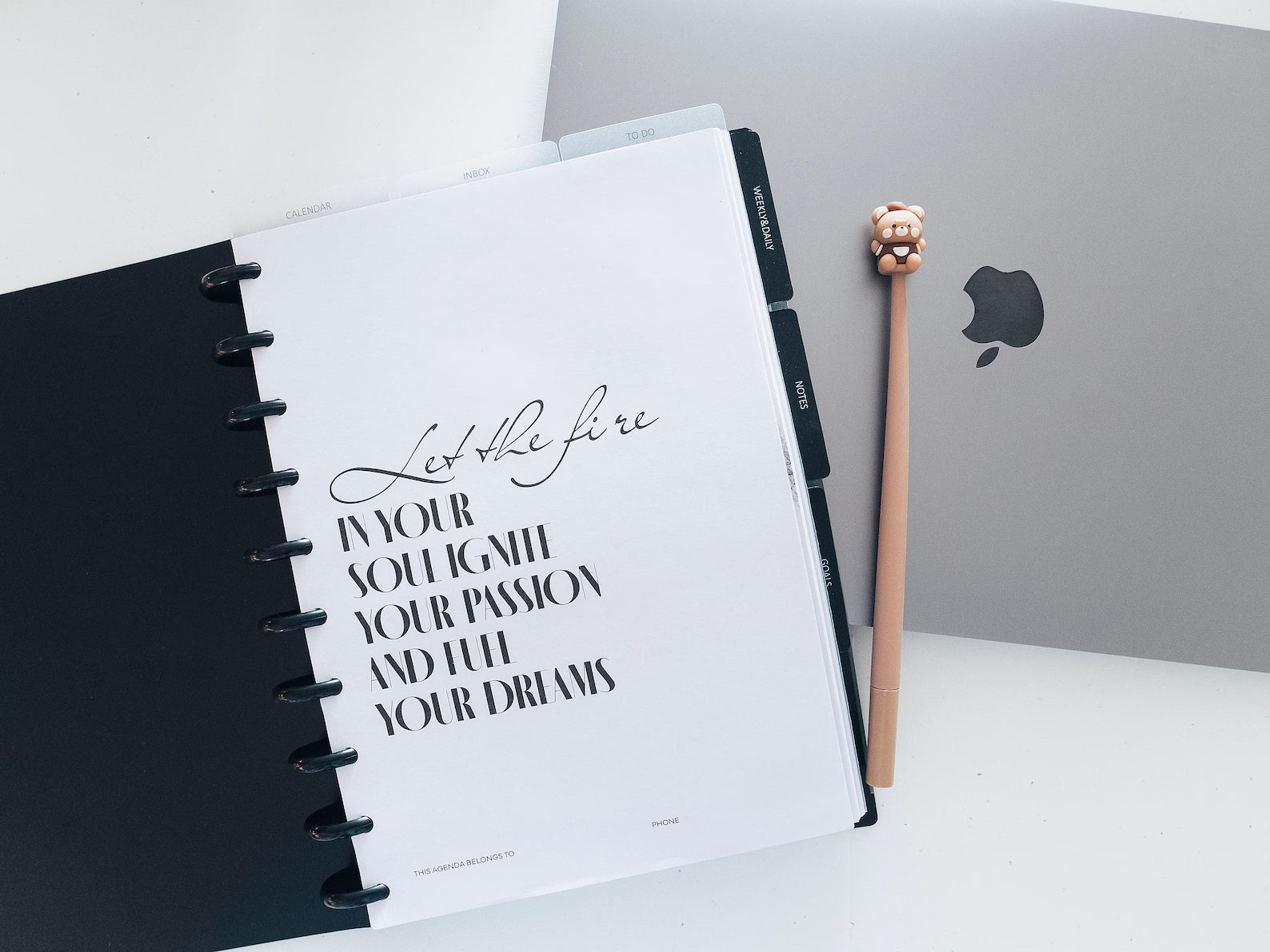 Personalized Disc Bound Planner with Gift Box: Weekly & Daily Goals