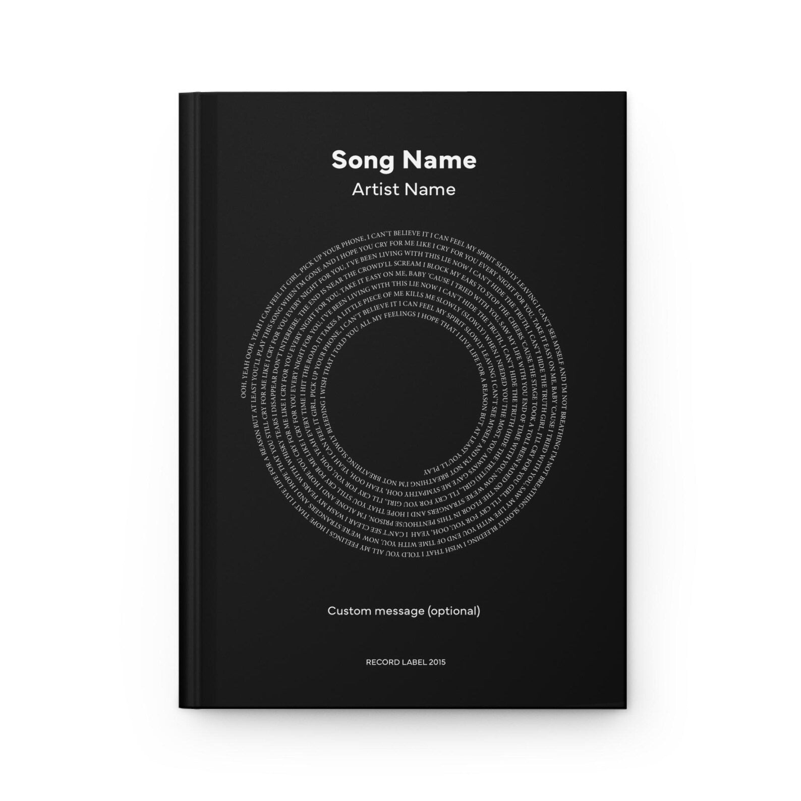 Custom Vinyl Lyrics Notebook