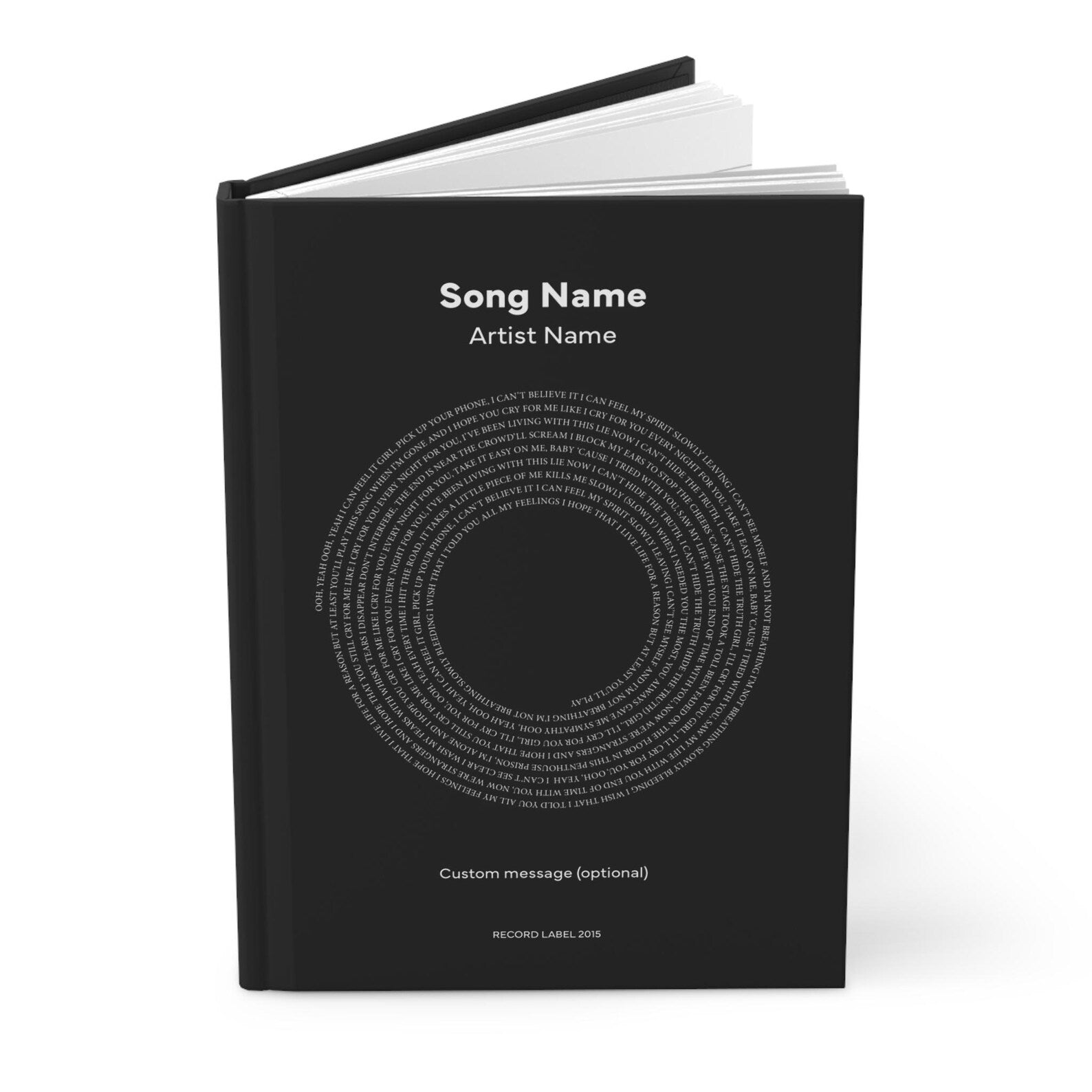 Custom Vinyl Lyrics Notebook