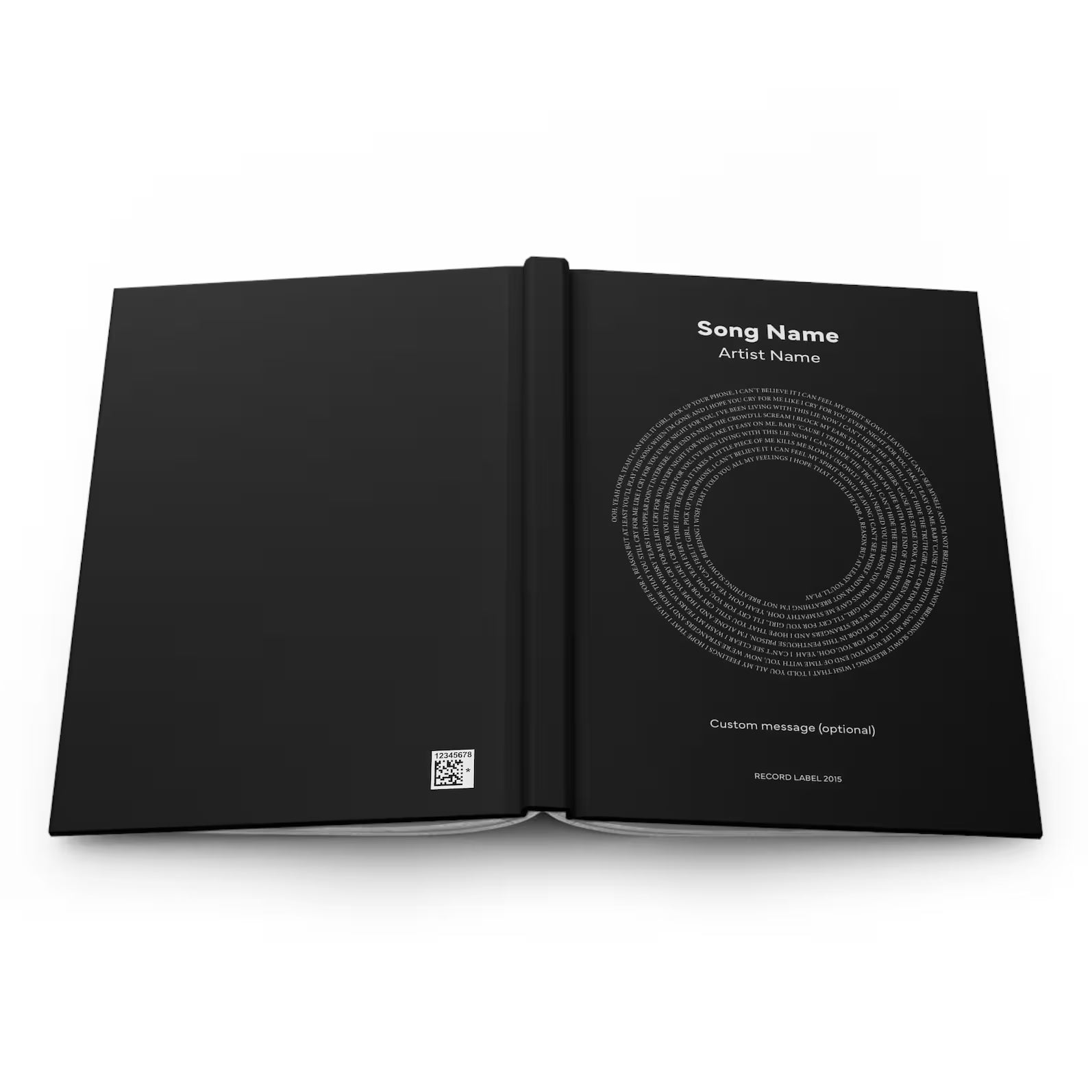 Custom Vinyl Lyrics Notebook