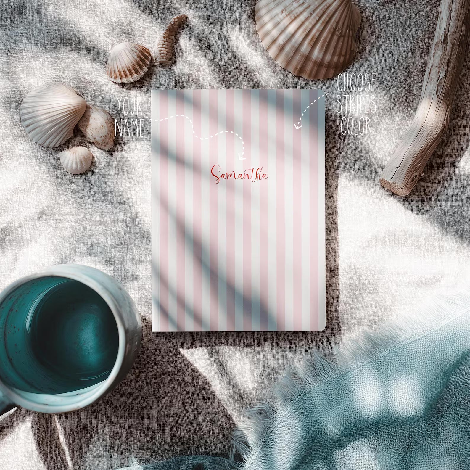 Striped Name Journal
