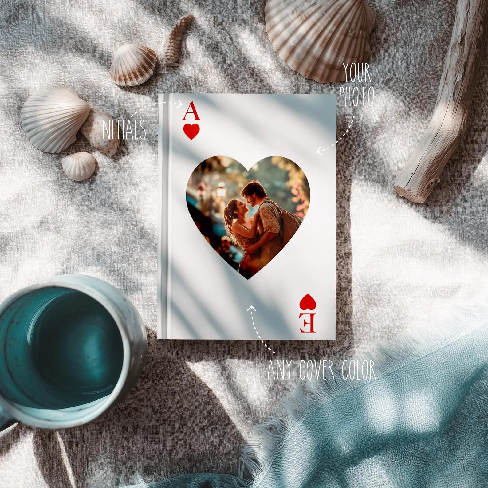 Playing Cards Photo Journal with Initials
