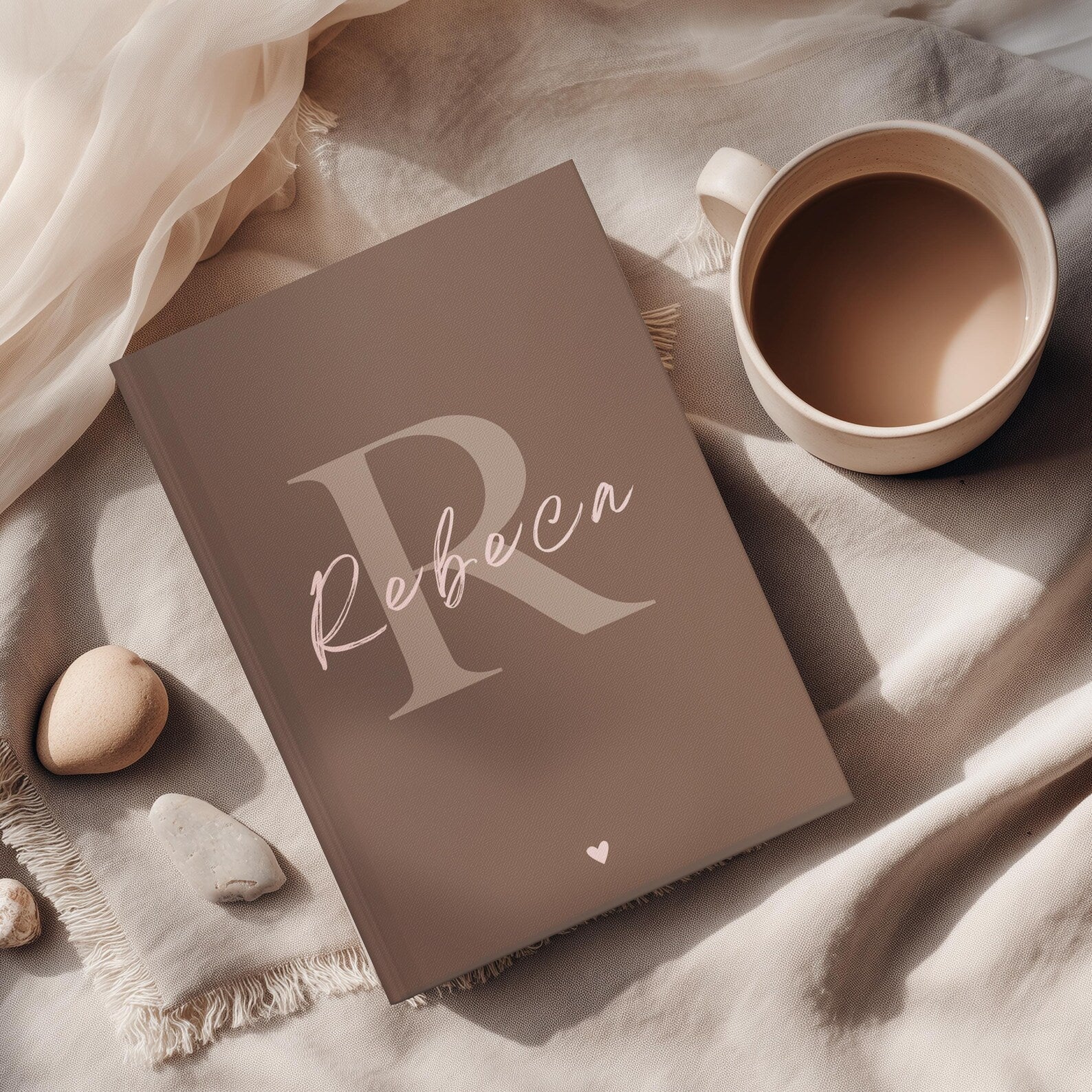 A5 Custom Text Notebook Beige