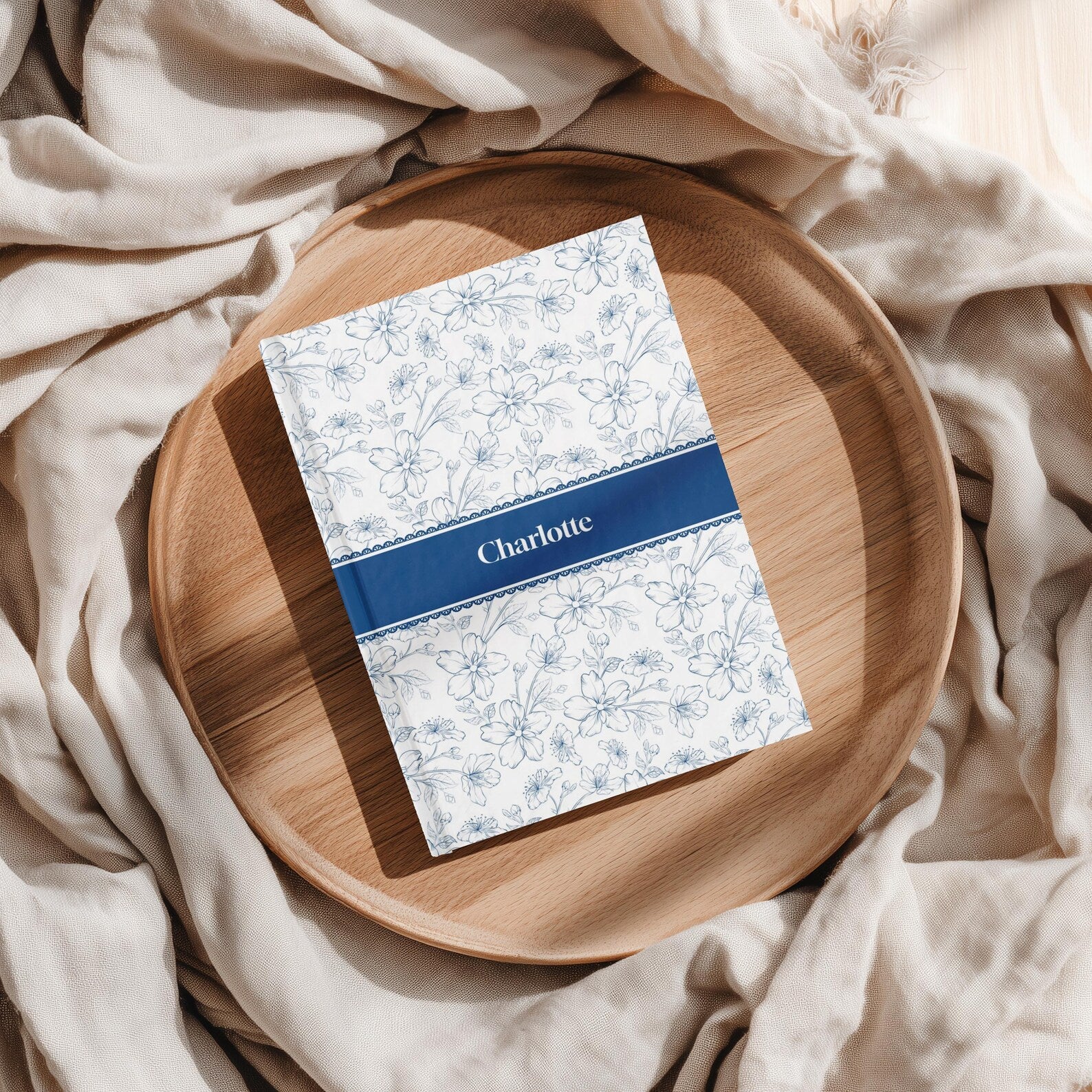 Blue Toile Personalized Journal